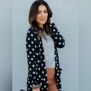 Black and White Polka Dot Cardigan